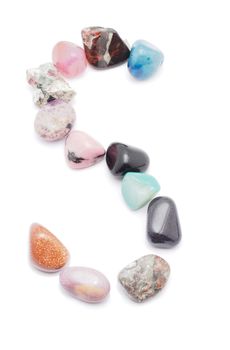 letter from minerals on a white background