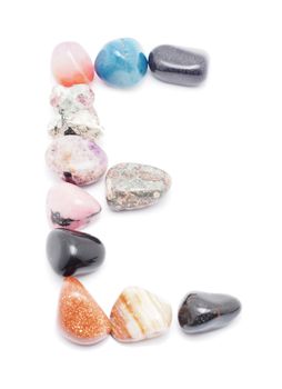 letter from minerals on a white background