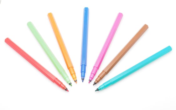 felt-tip pens on a white background