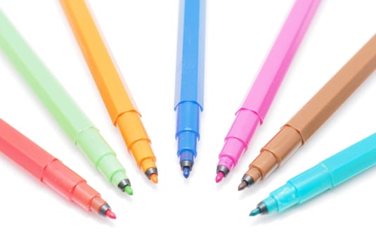 felt-tip pens on a white background