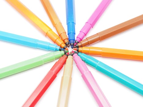 felt-tip pens on a white background