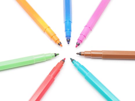 felt-tip pens on a white background