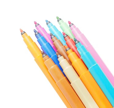 felt-tip pens on a white background