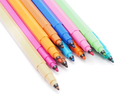 felt-tip pens on a white background