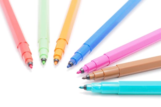 felt-tip pens on a white background
