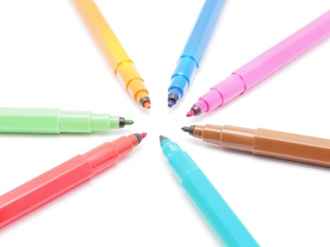 felt-tip pens on a white background