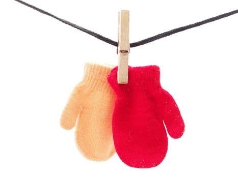mittens on a white background