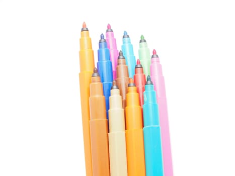felt-tip pens on a white background