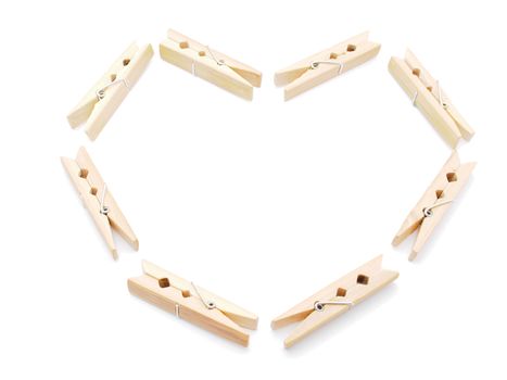 wooden peg on a white background 