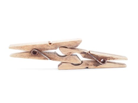 wooden peg on a white background 