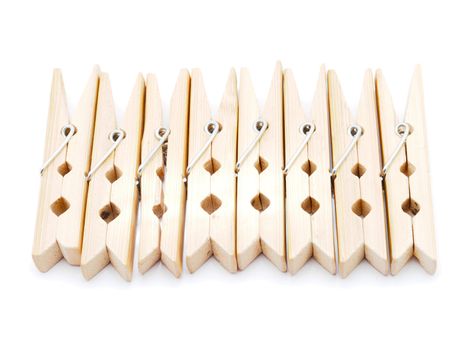 wooden peg on a white background 