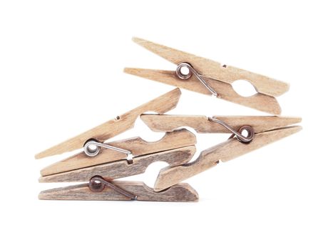 wooden peg on a white background 