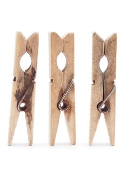 wooden peg on a white background 