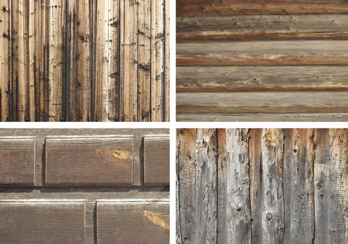 Timbered wall. Set
