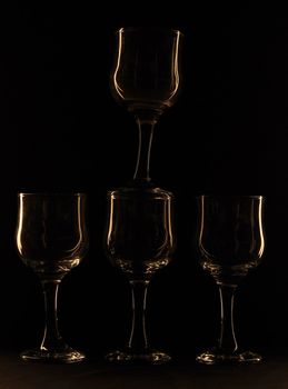 glass against a dark background
