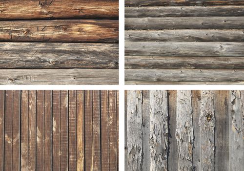 Timbered wall. Set