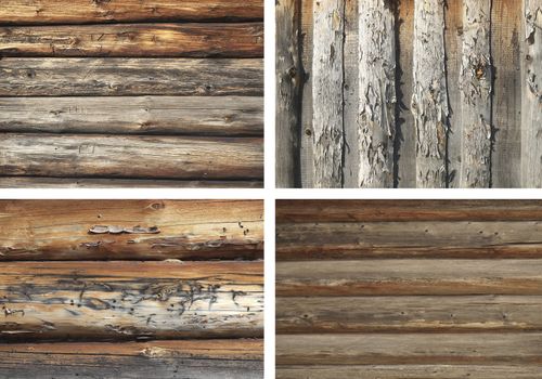Timbered wall. Set