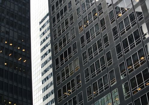 Group of skyscrappers together.
