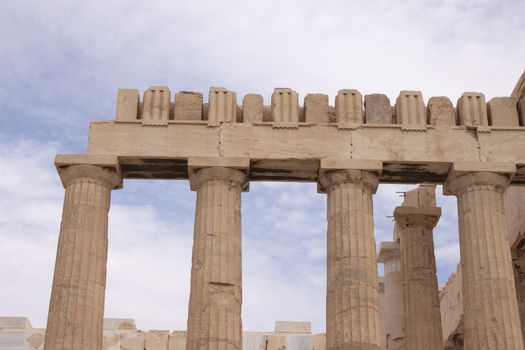 Ruins of famous Acropolis in the heart of Athens