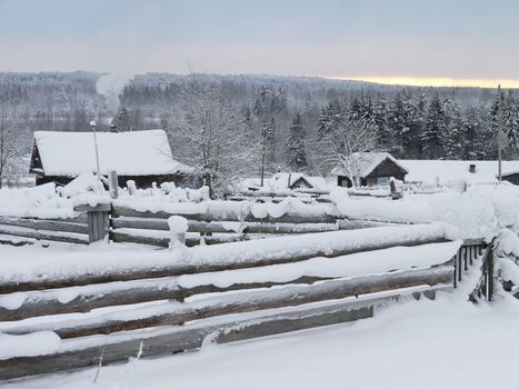 village in winter