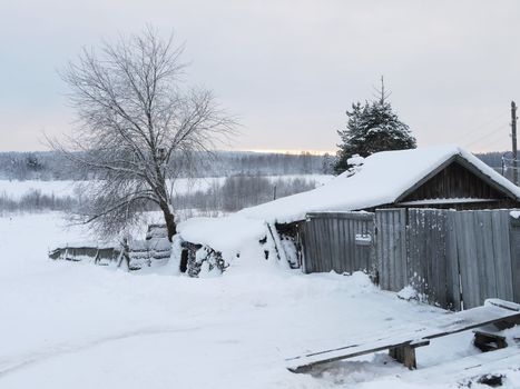 village in winter