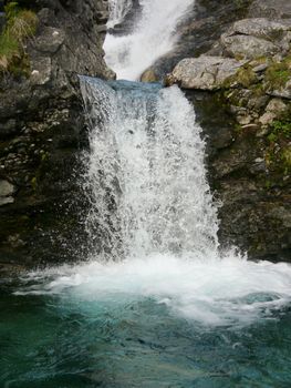 Falls in mountains. Russia, Hibini
