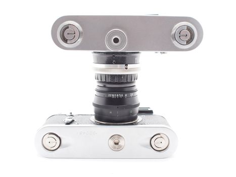 Old camera on a white background 