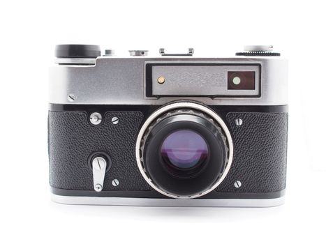 Old camera on a white background 