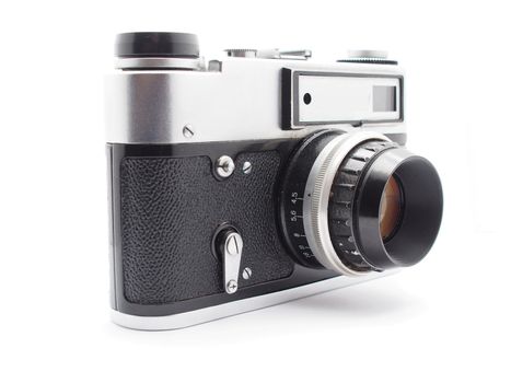 Old camera on a white background 