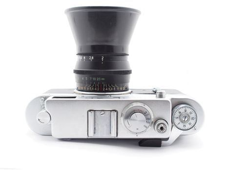 Old camera on a white background 