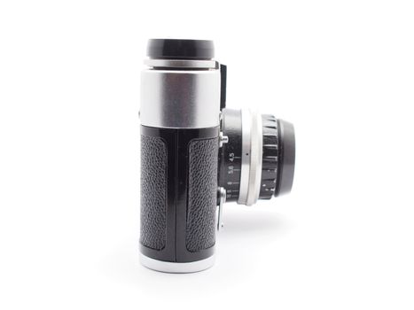 Old camera on a white background 