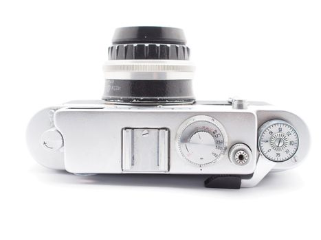 Old camera on a white background 