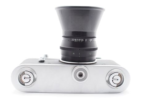 Old camera on a white background 