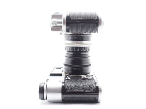 Old camera on a white background 