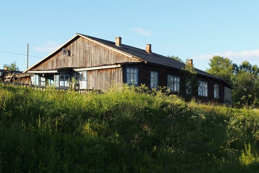 Wooden house in the village