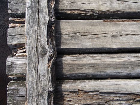 Pattern of old weathered timbered wall 
