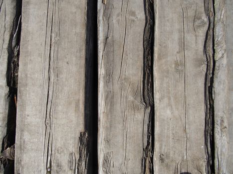 Pattern of old weathered timbered wall 