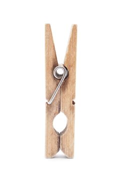 wooden peg on a white background 