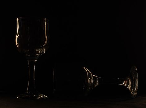 glass against a dark background