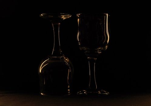 glass against a dark background