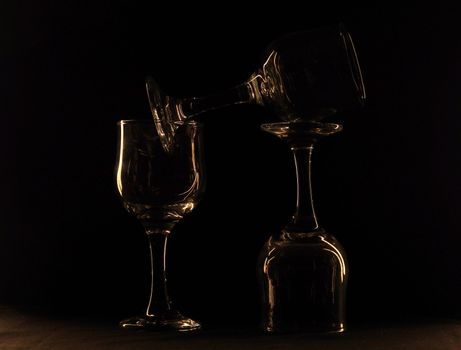 glass against a dark background