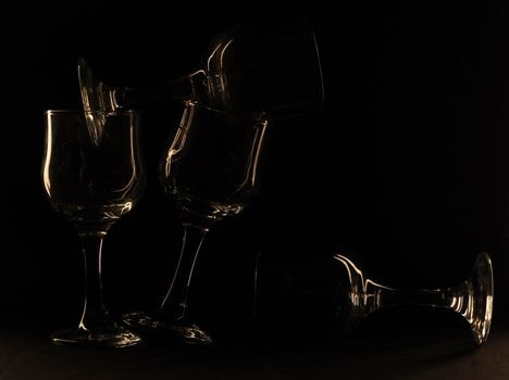 glass against a dark background