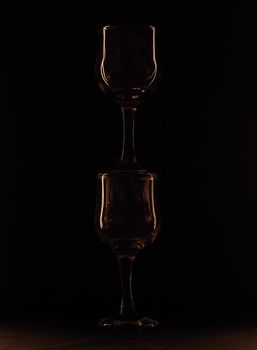 glass against a dark background