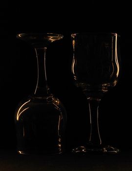 glass against a dark background