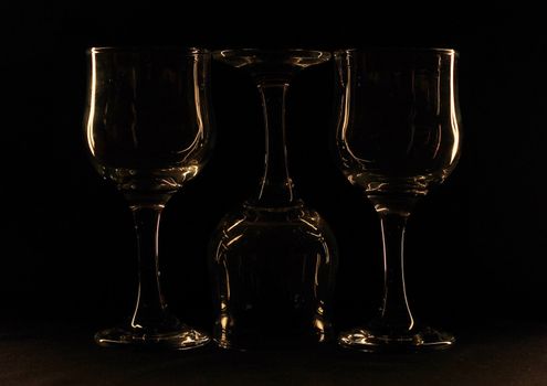 glass against a dark background