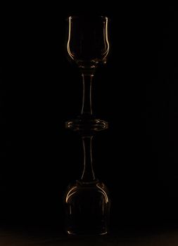 glass against a dark background