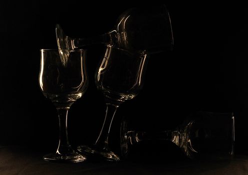 glass against a dark background