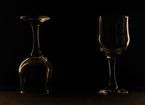 glass against a dark background