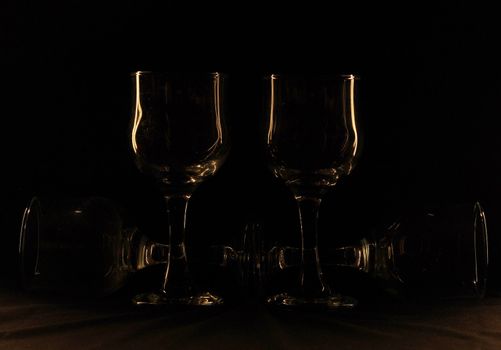 glass against a dark background