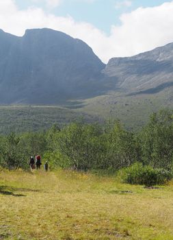 Tourists in the mountains